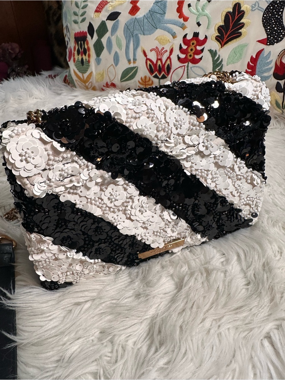 Kurt Geiger • The Kensington Sequin and Beaded Crossbody Purse - Picture 16 of 17